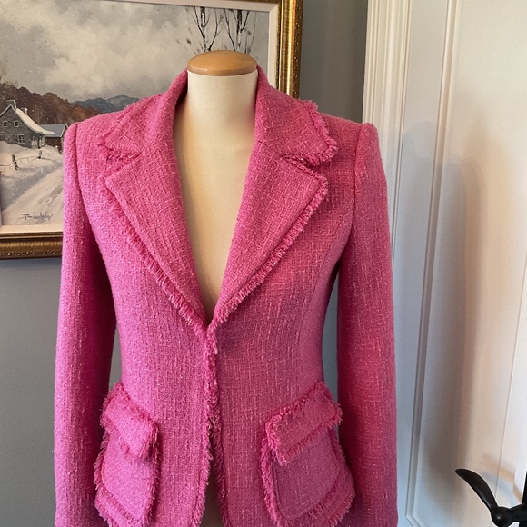 Jackets & Blazers - COPY - Fuschia pink boucle blazer size 6/8